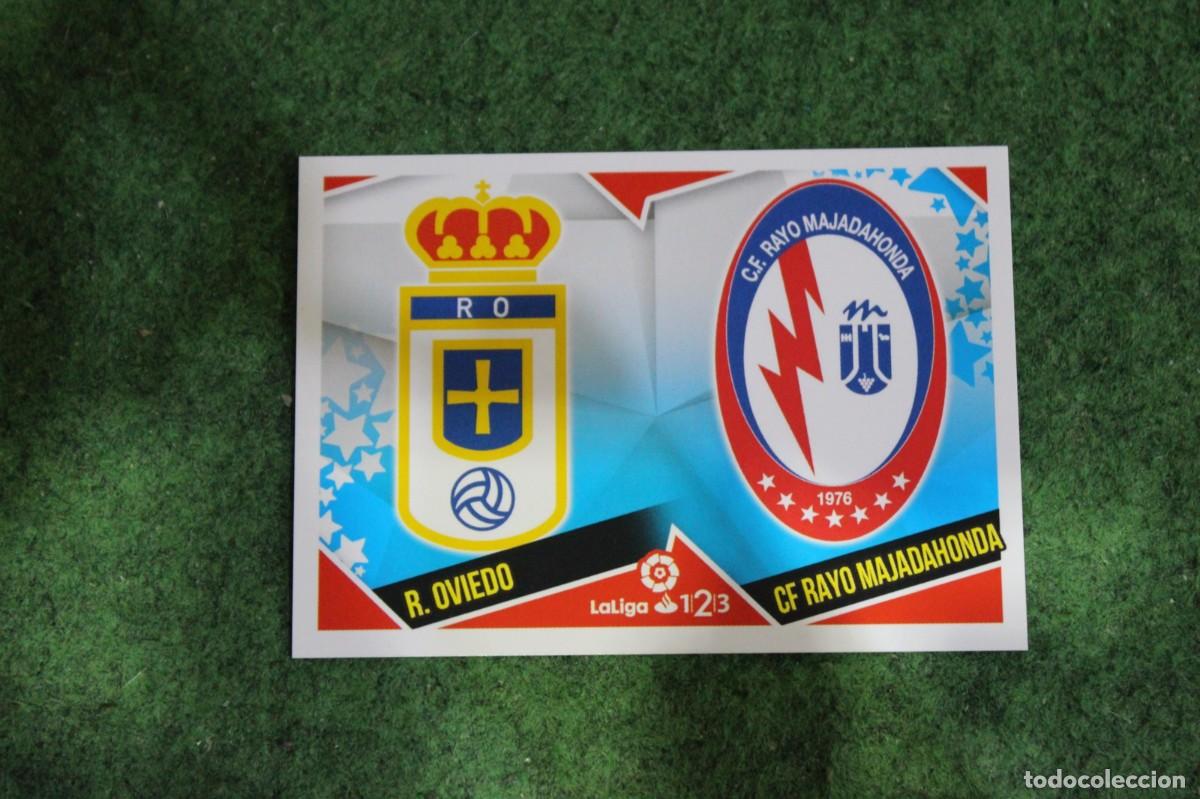 Cromos de f&uacute;tbol: 9 ESCUDOS OVIEDO RAYO MAJADAHONDA LALIGA 1|2|3 LIGA ESTE 2018-19 2018 2019 18 19 LALIGA SANTANDER