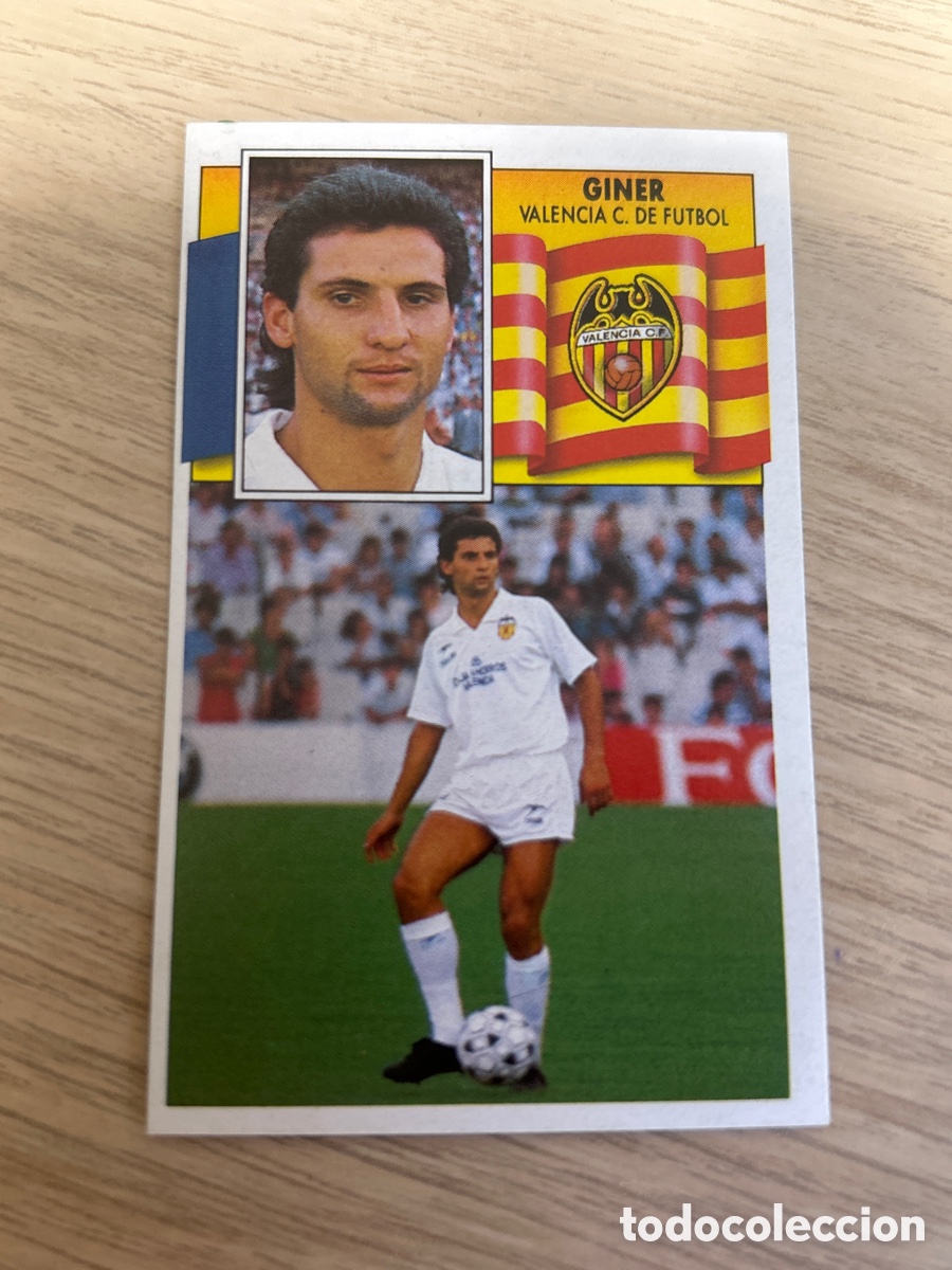 Cromos de f&uacute;tbol: GINER VALENCIA LIGA ESTE 1990 1991 90 91 NUNCA PEGADO SIN PEGAR
