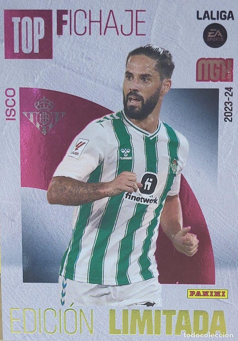 Cromos de f&uacute;tbol: Carta edici&oacute;n limitada Top Fichaje Isco Betis Panini Megacracks 2023-2024