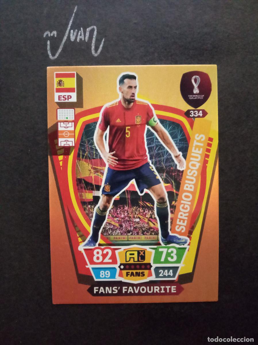 Cromos de f&uacute;tbol: 334 FANS' FAVOURITE SERGIO BUSQUETS ESPA&Ntilde;A BARCELONA ⚽ PANINI &reg; ADRENALYN FIFA WORLD CUP QATAR 2022