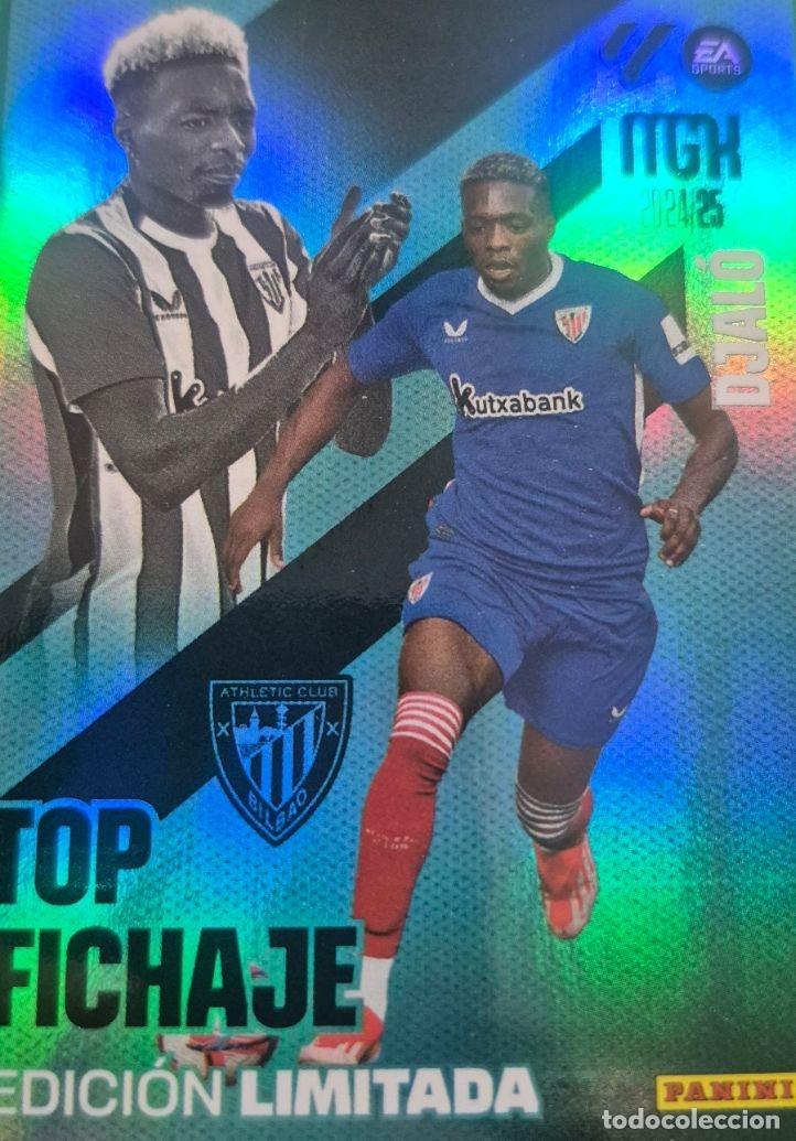 Cromos de f&uacute;tbol: Carta edici&oacute;n limitada Top Fichaje Djal&oacute; Athletic Club Panini Megacracks 2024-2025
