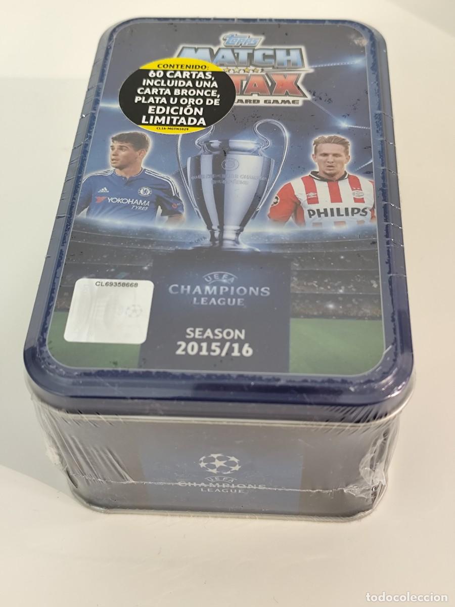 Cromos de f&uacute;tbol: Lata grande Topps Match Attax UEFA Champions League 2015 2016