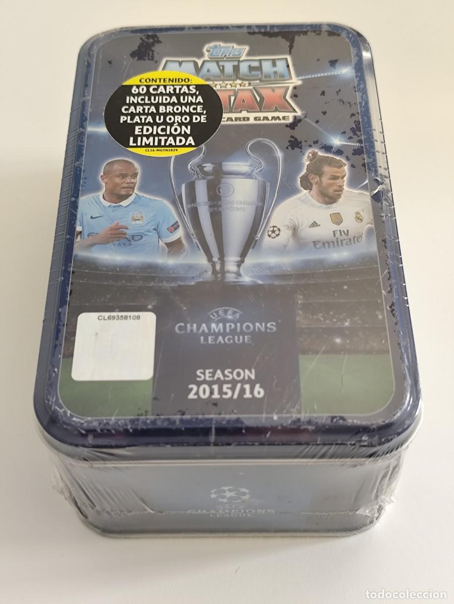 Cromos de f&uacute;tbol: Lata grande Topps Match Attax UEFA Champions League 2015 2016