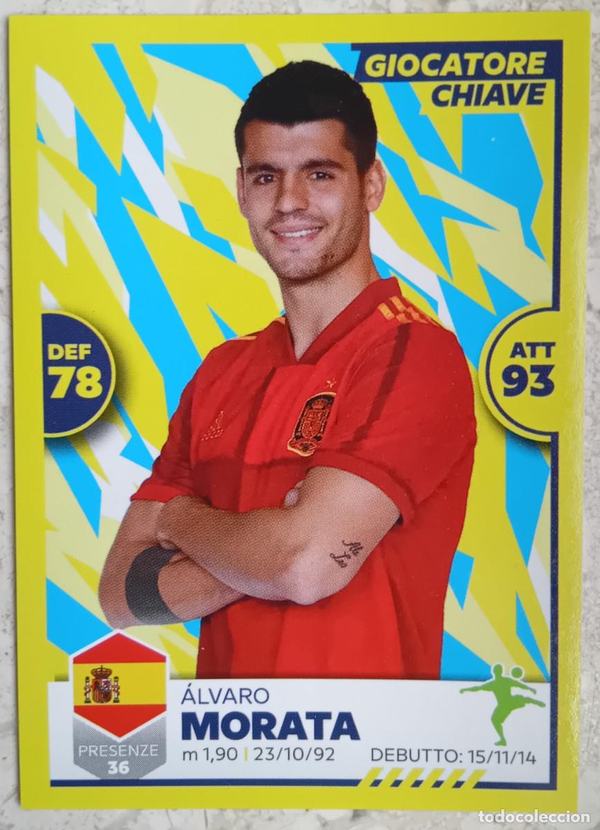 Cromos de f&uacute;tbol: Figurina Panini Euro 2020 Eurocopa Cromo Unici 2021 &Aacute;lvaro Morata Espa&ntilde;a n 37 Giocatore Chiave