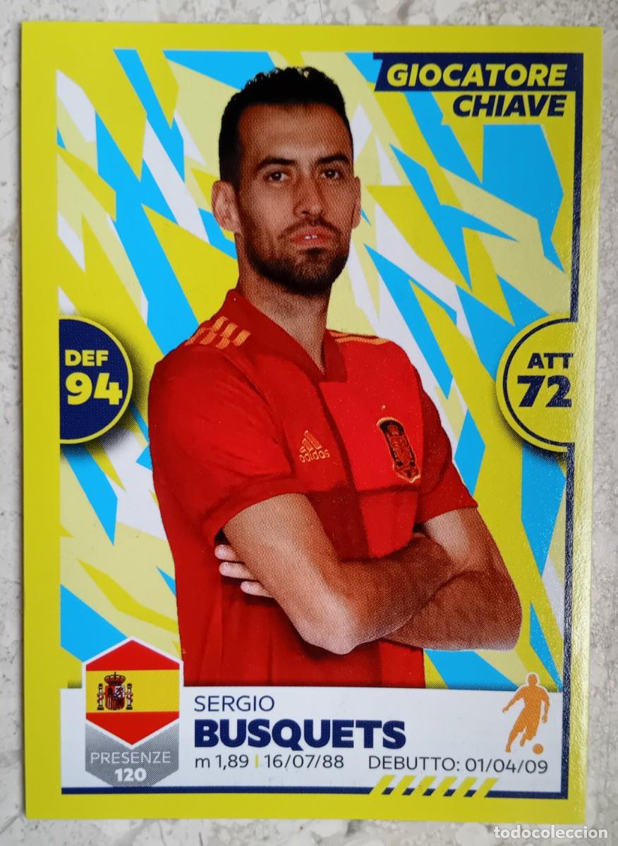 Cromos de f&uacute;tbol: Figurina Panini Euro 2020 Eurocopa Cromo Unici 2021 Sergio Busquets Espa&ntilde;a n 22 Giocatore Chiave