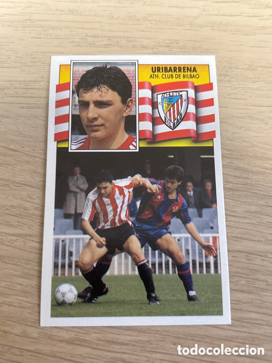 Cromos de f&uacute;tbol: URIBARRENA ATHLETIC DE BILBAO LIGA ESTE 1990 1991 90 91 NUNCA PEGADO SIN PEGAR