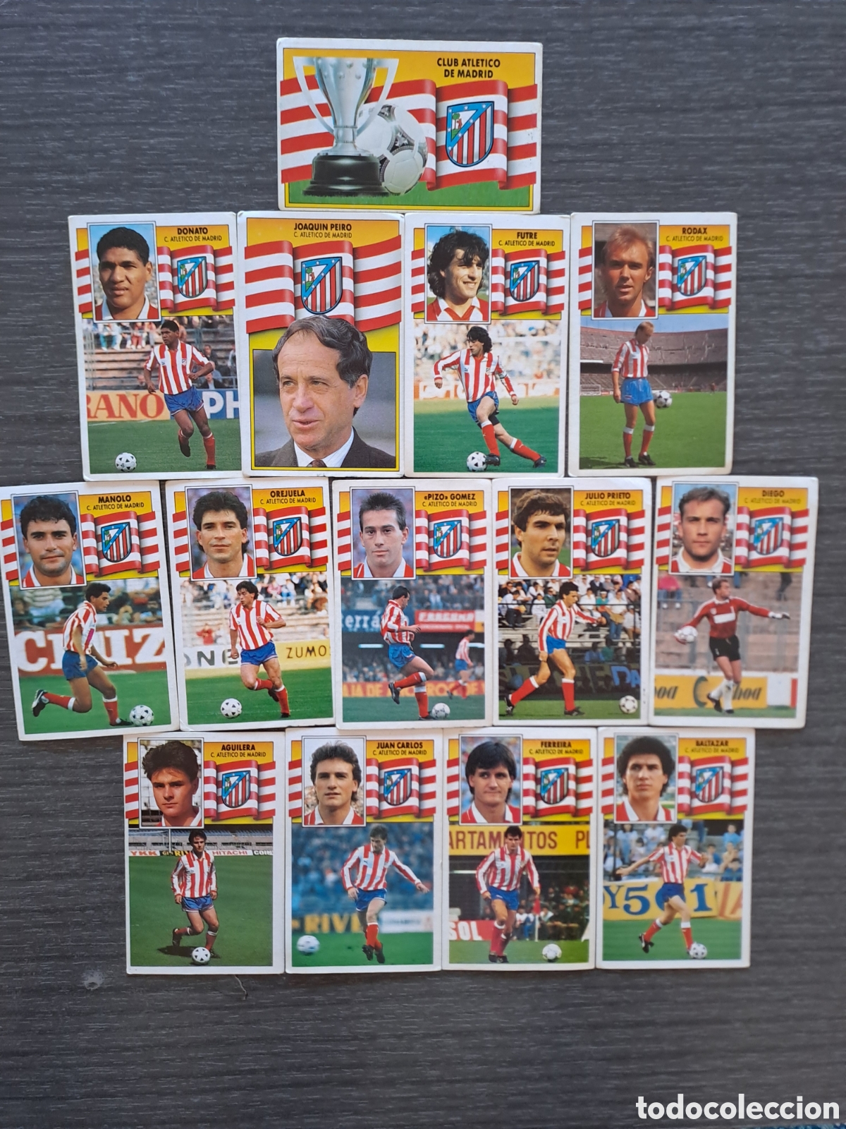 Cromos de f&uacute;tbol: CROMOS ATL&Eacute;TICO DE MADRID LIGA 90-91 Lote de 14 cromos del Atl&eacute;tico de Madrid de la Liga 1990-1991.