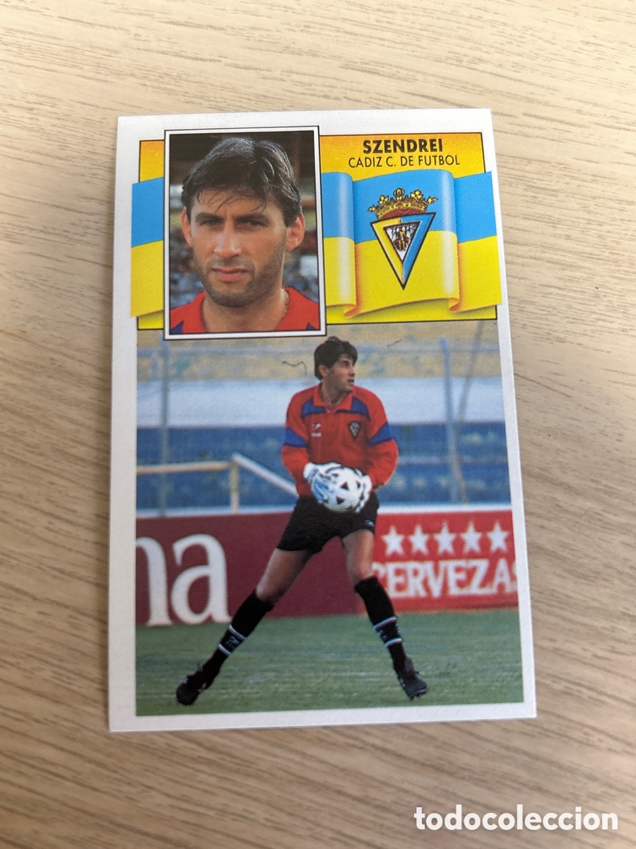Fu&szlig;ball-Sticker: SZENDREI CADIZ C. F. LIGA ESTE 1990 1991 90 91 NUNCA PEGADO SIN PEGAR
