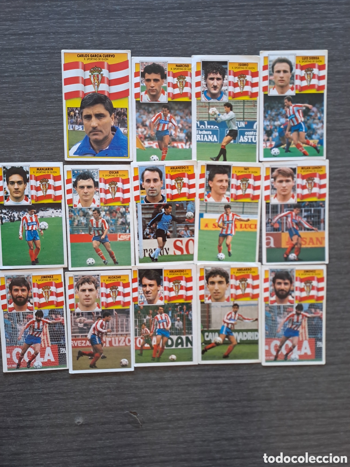 Cromos de f&uacute;tbol: CROMOS SPORTING DE GIJ&Oacute;N LIGA 90-91 Lote de 13 cromos del Sporting de Gij&oacute;n de la Liga 1990-1991.
