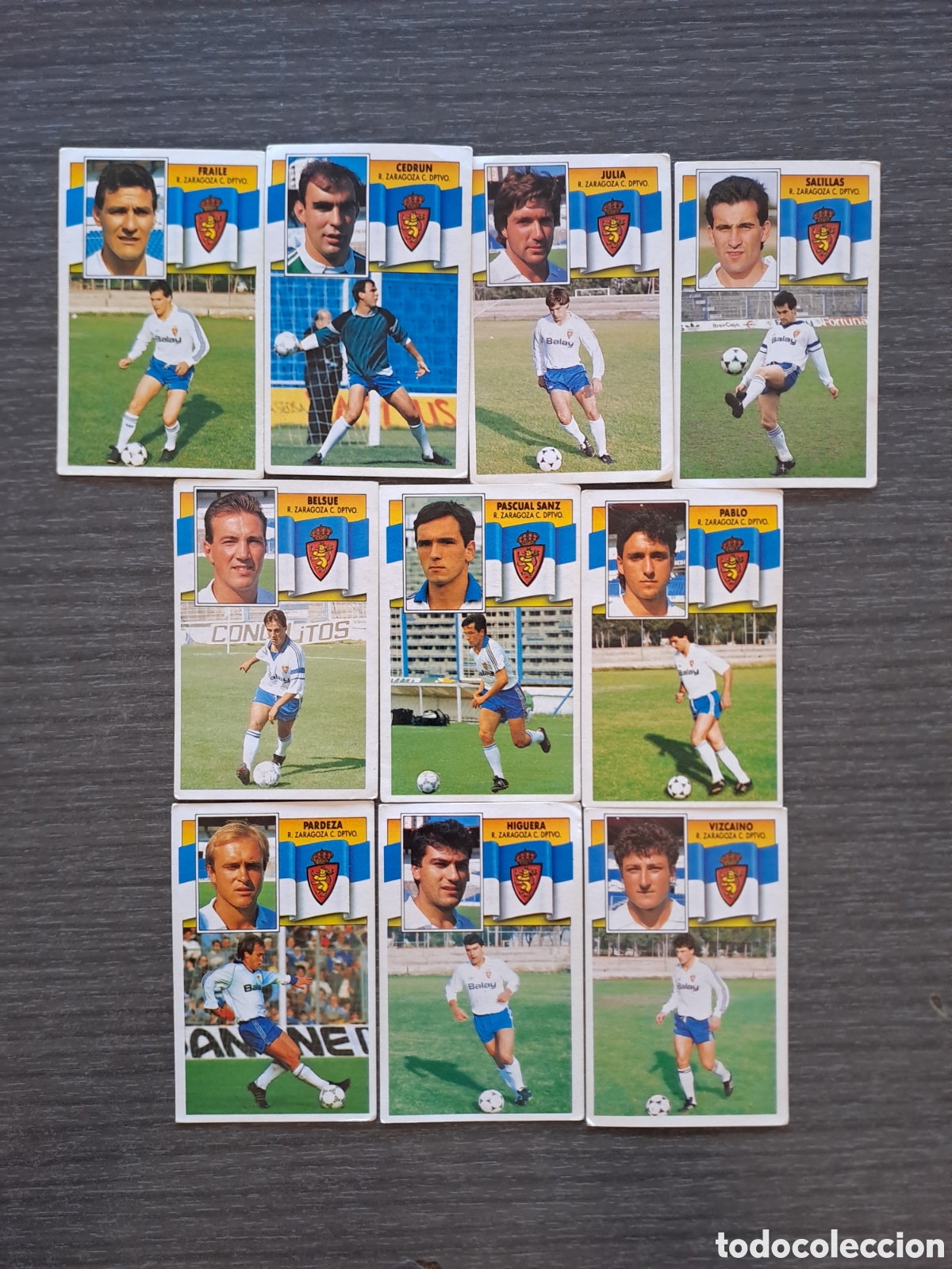Cromos de f&uacute;tbol: CROMOS REAL ZARAGOZA LIGA ESTE 90-91 Lote de 10 cromos del Real Zaragoza de la colecci&oacute;n Liga Este