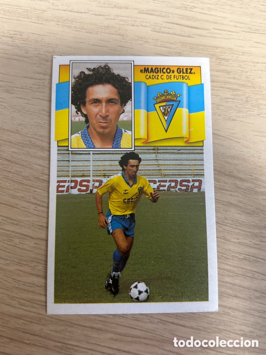 Figurine di Calcio: MAGICO GONZALEZ CADIZ LIGA ESTE 1990 1991 90 91 NUNCA PEGADO SIN PEGAR