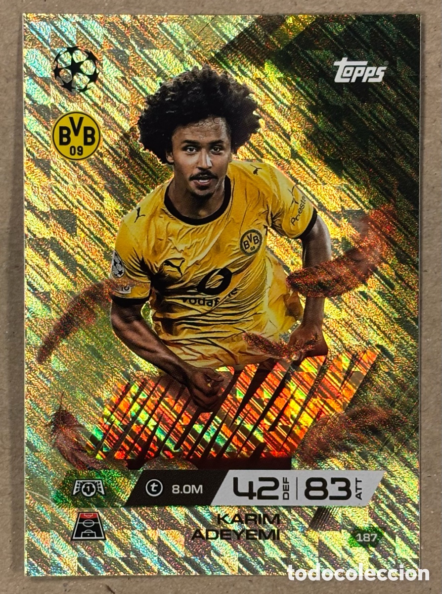 Cromos de f&uacute;tbol: KARIM ADEYEMI (BORUSSIA DORTMUND). CARTA WINGMAN TOPPS MATCH ATTAX UEFA CHAMPIONS LEAGUE