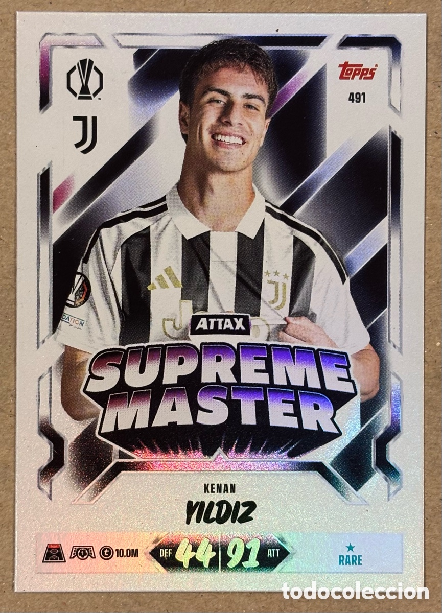 Cromos de f&uacute;tbol: KENAN YILDIZ (JUVENTUS TURIN). CARTA SUPREME MASTER TOPPS MATCH ATTAX CHAMPIONS 2026/27. RARE