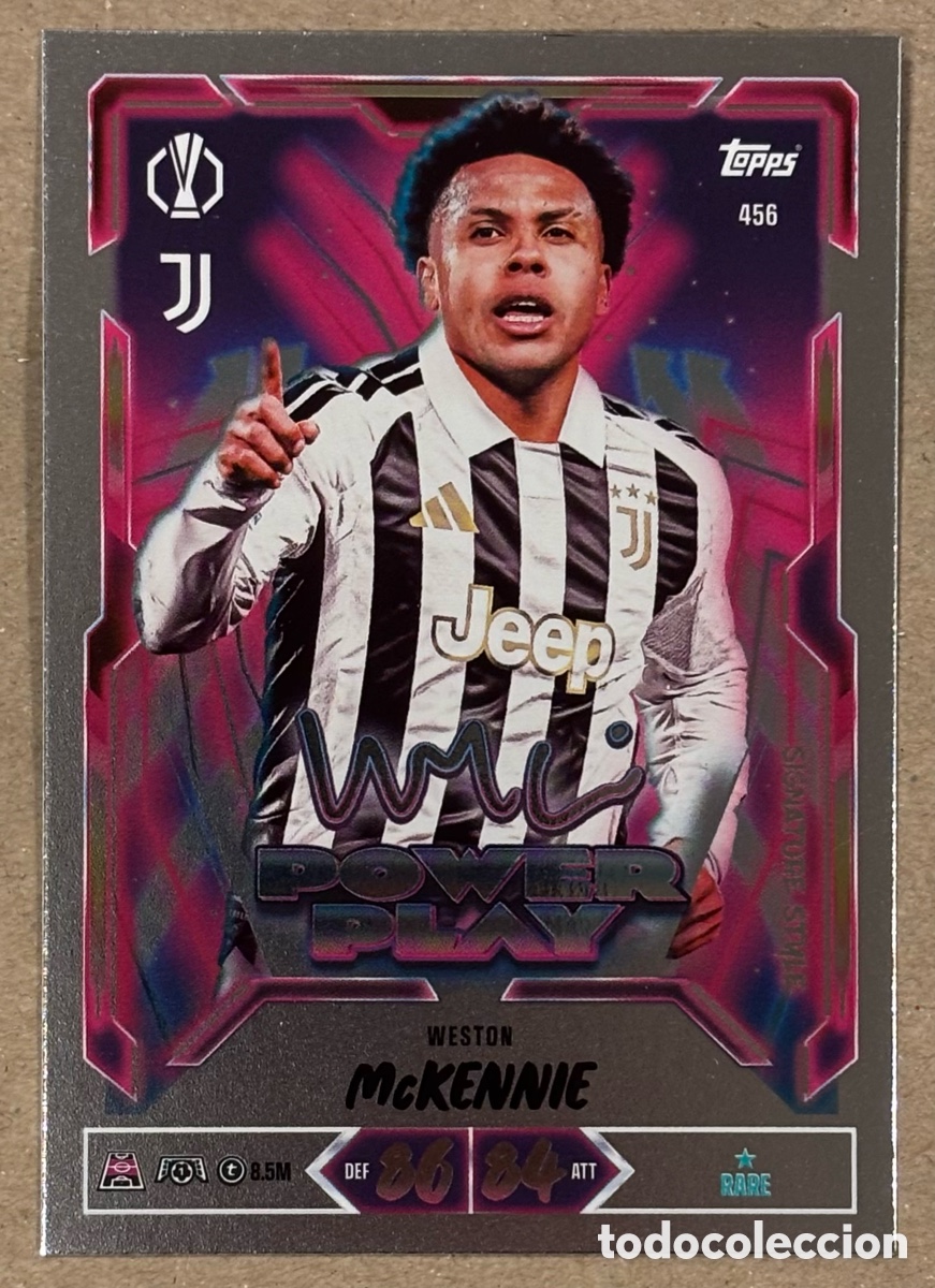 Cromos de f&uacute;tbol: WESTON McKENNIE (JUVENTUS TURIN). CARTA POWER PLAY SIGNATURE STYLE TOPPS MATCH ATTAX 2026/27. RARE