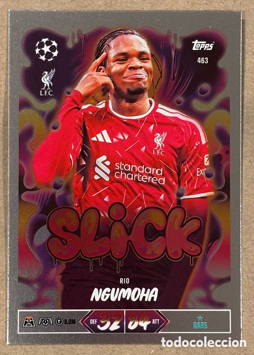 Cromos de f&uacute;tbol: RIO NGUMOHA (LIVERPOOL FC). CARTA SLICK TOPPS MATCH ATTAX 2026/27. RARE