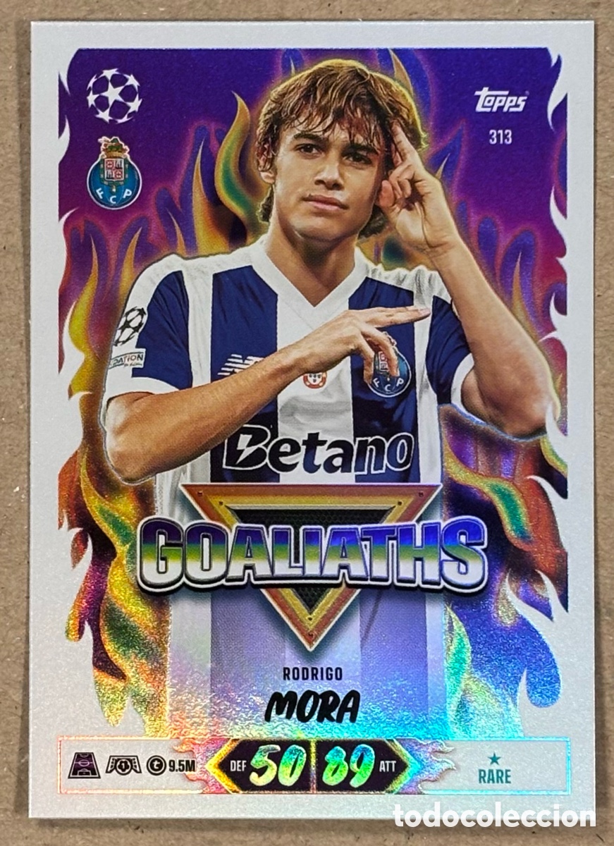 Cromos de f&uacute;tbol: RODRIGO MORA (FC PORTO). CARTA GOALIATHS TOPPS MATCH ATTAX 2026/27. RARE.