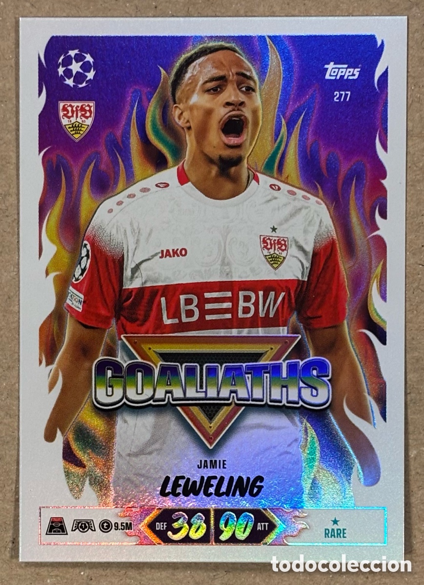 Cromos de f&uacute;tbol: JAMIE LEWELING (VfB STUTTGART). CARTA GOALIATHS TOPPS MATCH ATTAX 2026/27. RARE