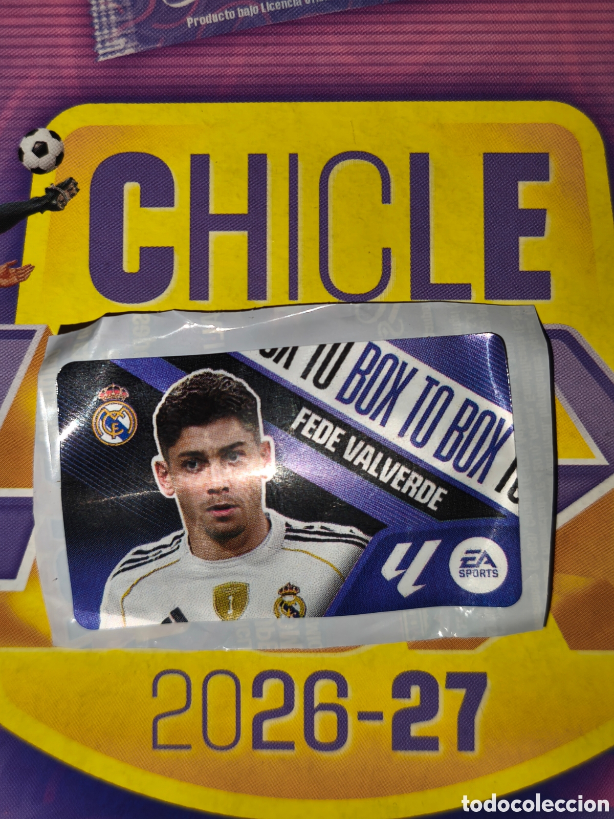 Cromos de f&uacute;tbol: Fede Valverde BOX TO BOX Chicle liga este 26/27 Real Madrid