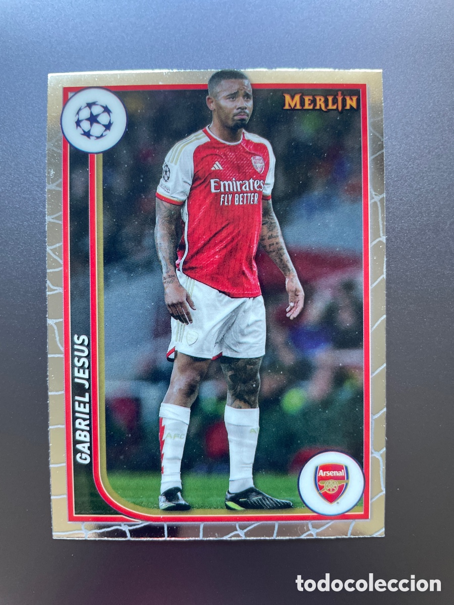 Figurine di Calcio: Gabriel Jesus 12 Aqua Prizm Topps Merlin 2024 Arsenal