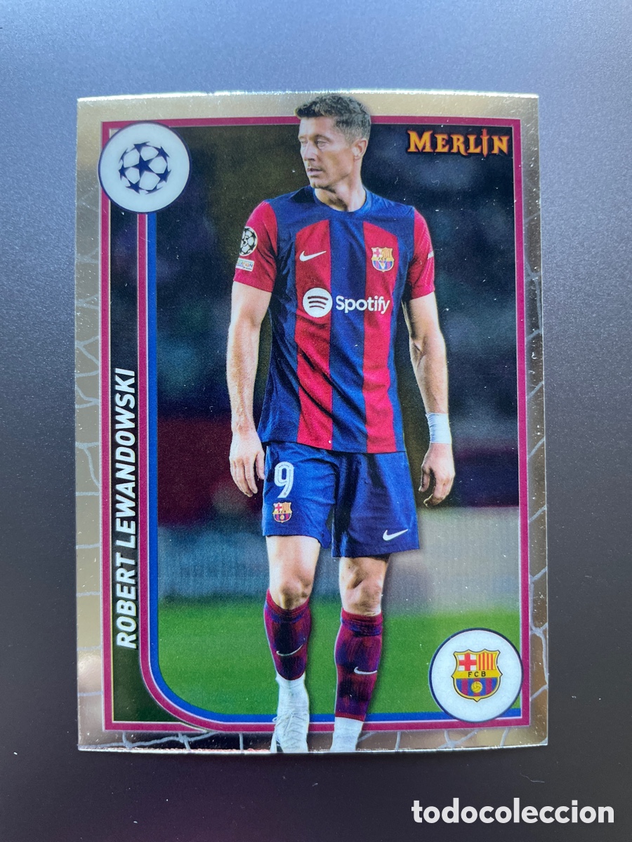 Figurine di Calcio: Lewandowski 34 Topps Merlin 2024 FC Barcelona
