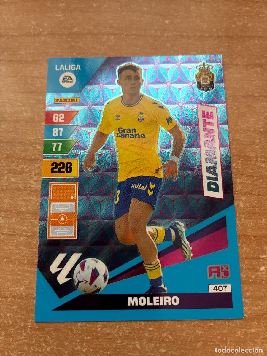 Cromos de f&uacute;tbol: 407 MOLEIRO UD LAS PALMAS DIAMANTE ADRENALYN 2023 2024
