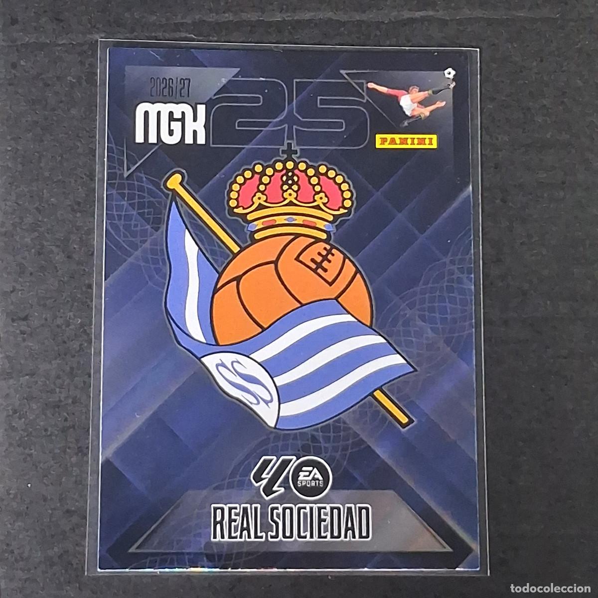 Cromos de f&uacute;tbol: D12 307 ESCUDO REAL SOCIEDAD MEGACRACKS LIGA 2026 2027 26 27 PANINI MGK