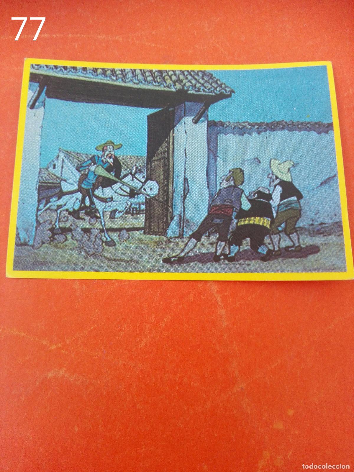 Cromos de f&uacute;tbol: Cromo n.77 Don quijote de la mancha - danone - sin pegar