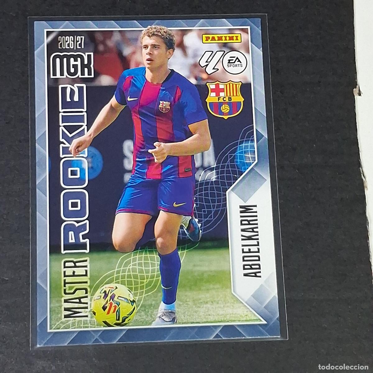 Cromos de f&uacute;tbol: D12 406 ABDELKARIM BARCELONA MASTER ROOKIE MEGACRACKS LIGA 2026 2027 26 27 PANINI MGK