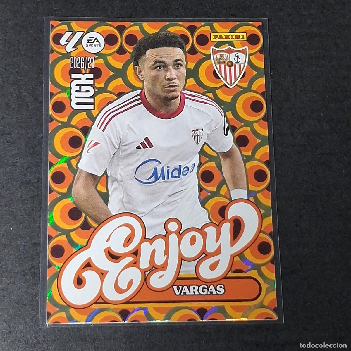 Cromos de f&uacute;tbol: D12 387 VARGAS SEVILLA ENJOY MEGACRACKS LIGA 2026 2027 26 27 PANINI MGK