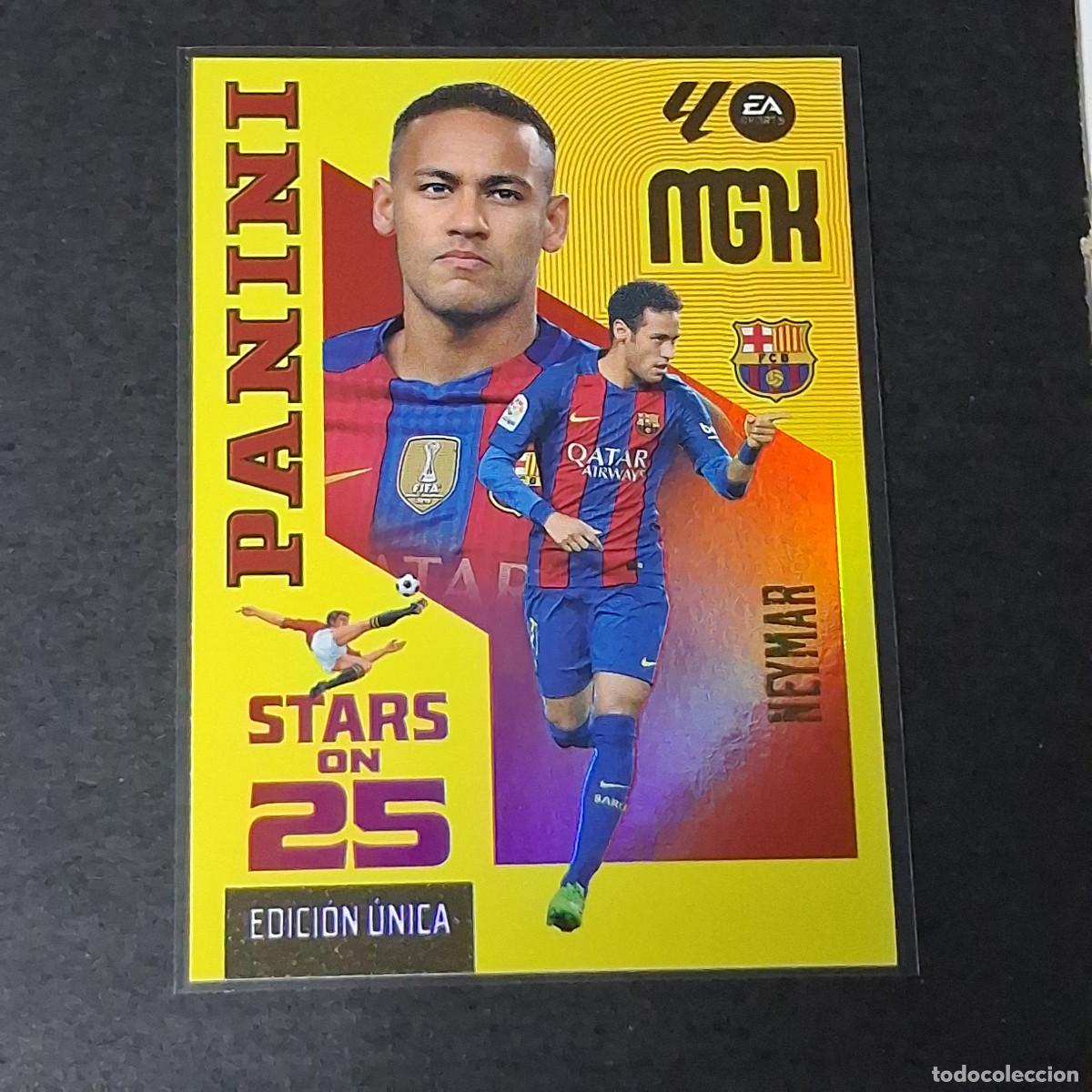 Cromos de f&uacute;tbol: D12 446 NEYMAR BARCELONA BAR&Ccedil;A STARS ON 25 MEGACRACKS LIGA 2026 2027 26 27 PANINI MGK