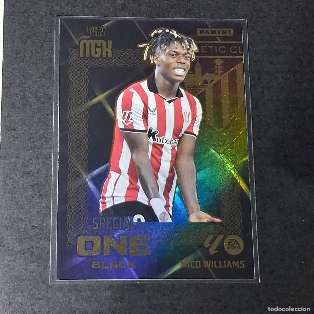Cromos de f&uacute;tbol: D12 NICO WILLIAMS SPECIAL ONE BLACK ATHLETIC MEGACRACKS LIGA 2026 2027 26 27 PANINI MGK