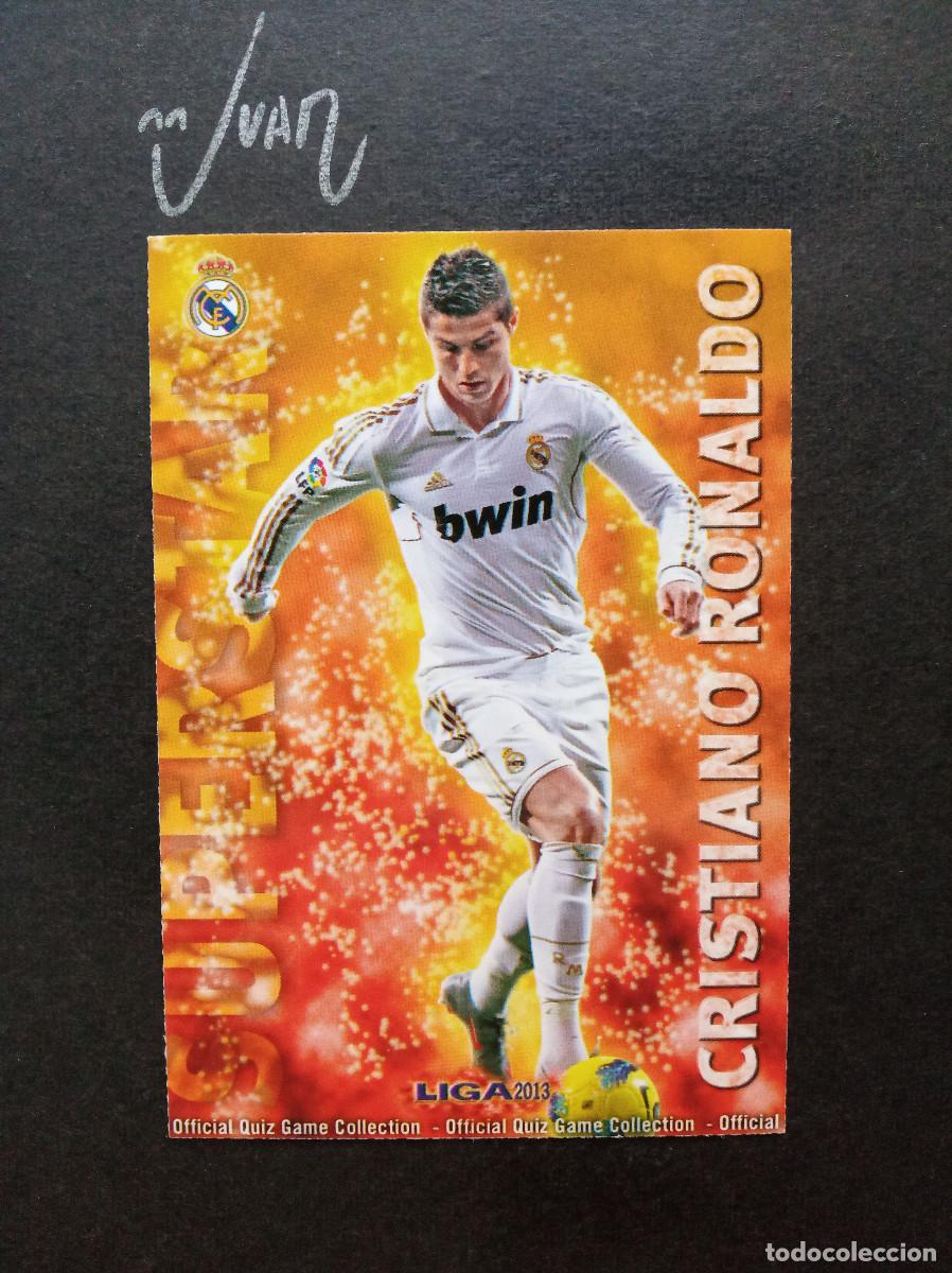 Cromos de f&uacute;tbol: N&ordm; 27 SUPERSTAR MATE CRISTIANO RONALDO REAL MADRID ⚽ MUNDICROMO &reg; QUIZ LIGA 2012 2013 12 13 NUEVO