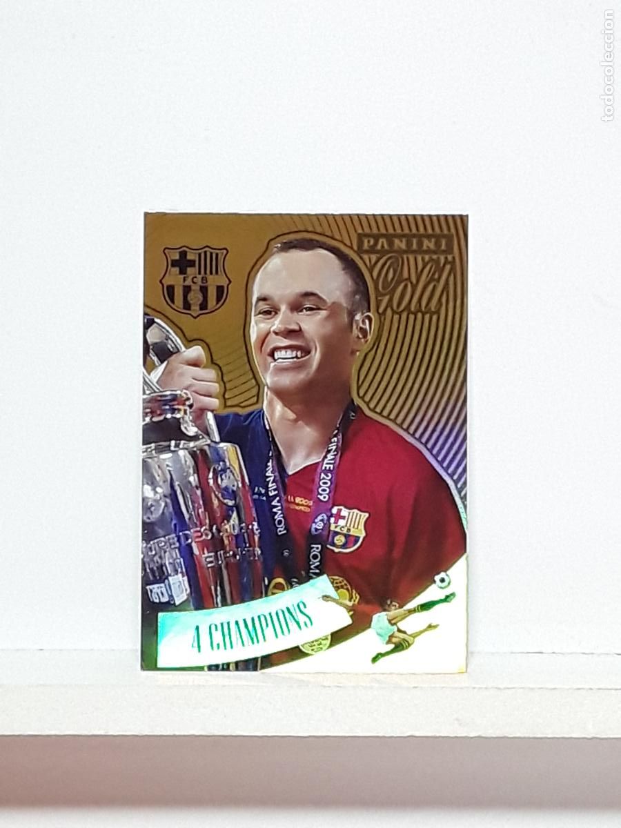 Cromos de f&uacute;tbol: TRIBUTO ANDRES INIESTA 1993 2024 93 24 ALBUM PANINI LIGA N 48 BARCELONA GOLD 4 CHAMPIONS PARIS ROMA