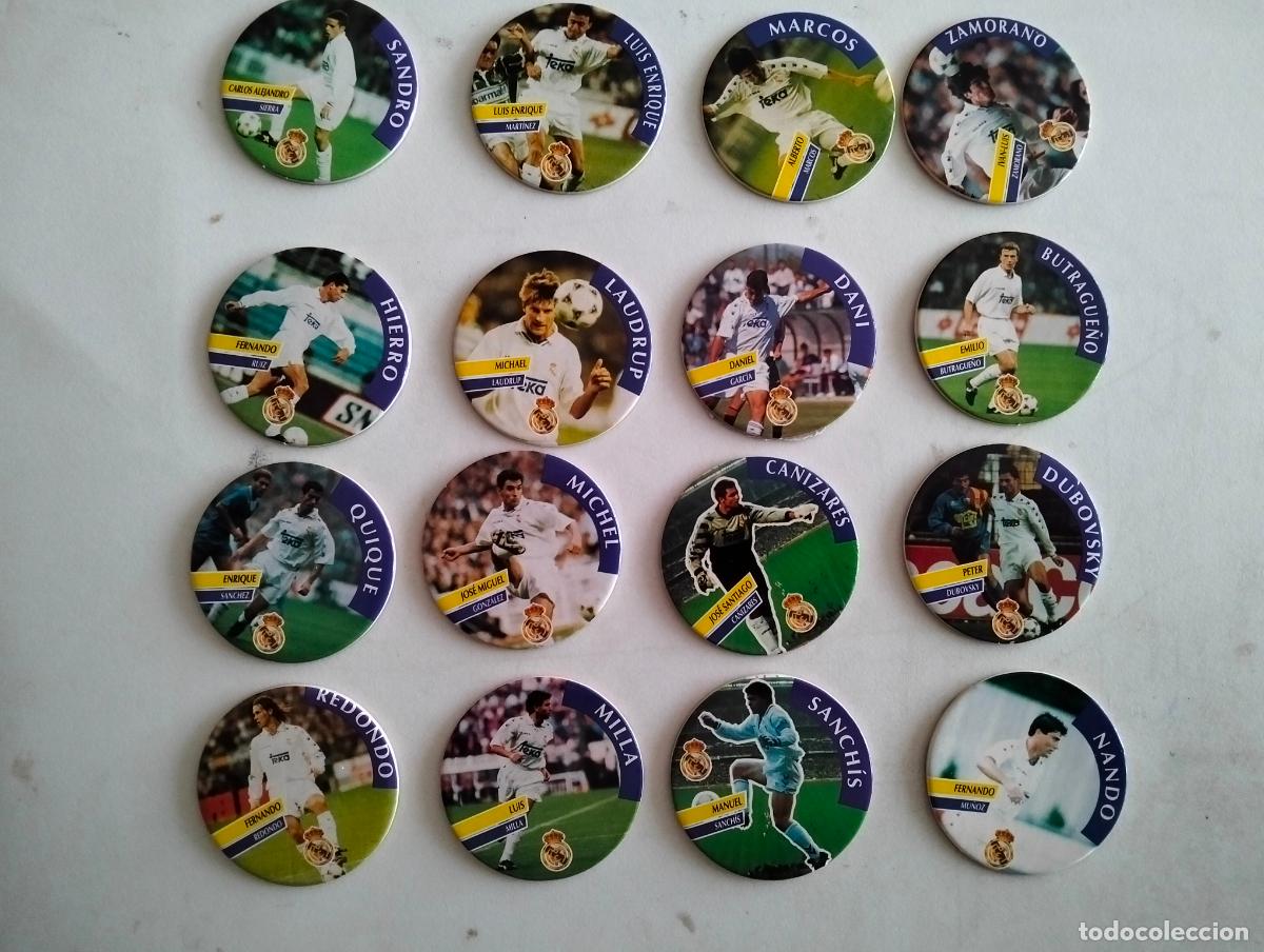 Football Stickers: LOTE DE 16 TAZOS, JUGADORES REAL MADRID, EDITA DIARIO AS