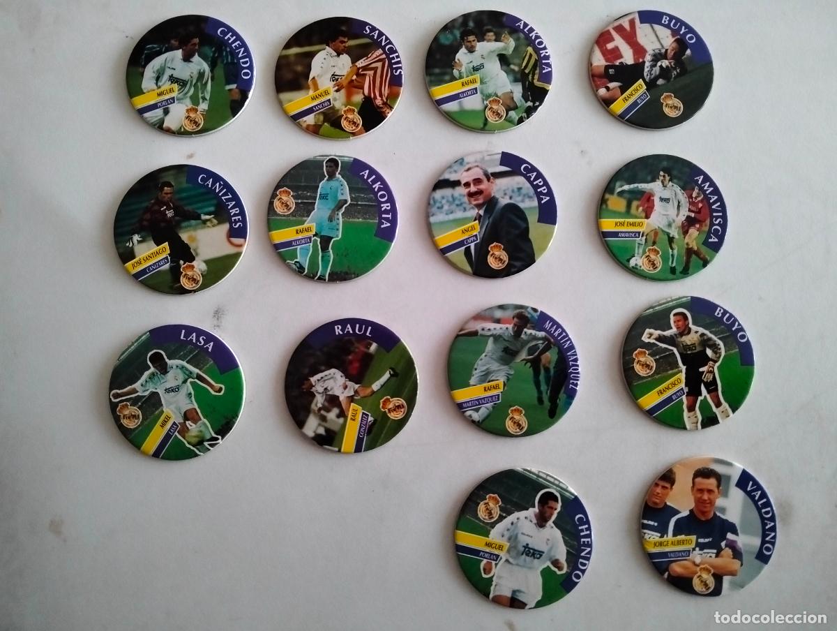 Football Stickers: LOTE DE 14 TAZOS, JUGADORES REAL MADRID, EDITA DIARIO AS