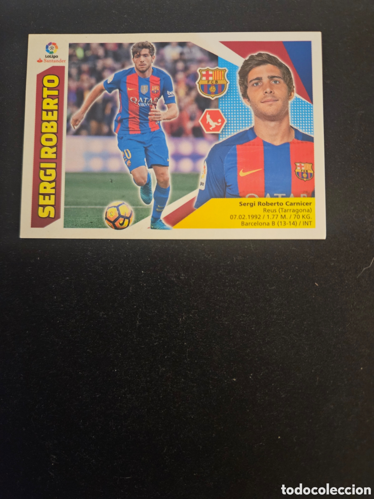 Cromos de f&uacute;tbol: SERGI ROBERTO N&ordm; 3A F.C. BARCELONA &ndash; LIGA ESTE 2017-18 PANINI