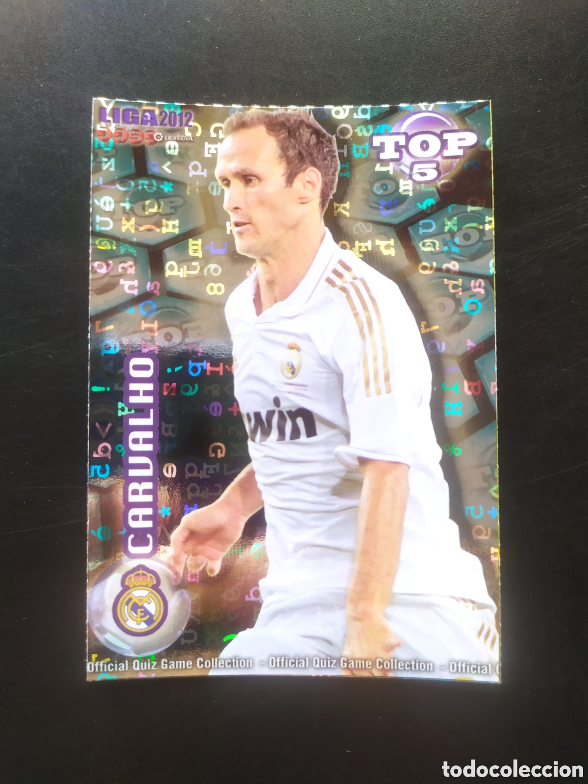 Cromos de f&uacute;tbol: Mundicromo fichas Liga 2011 2012 11 12 Carvalho top brillo azul letras n&deg; 569 Real Madrid