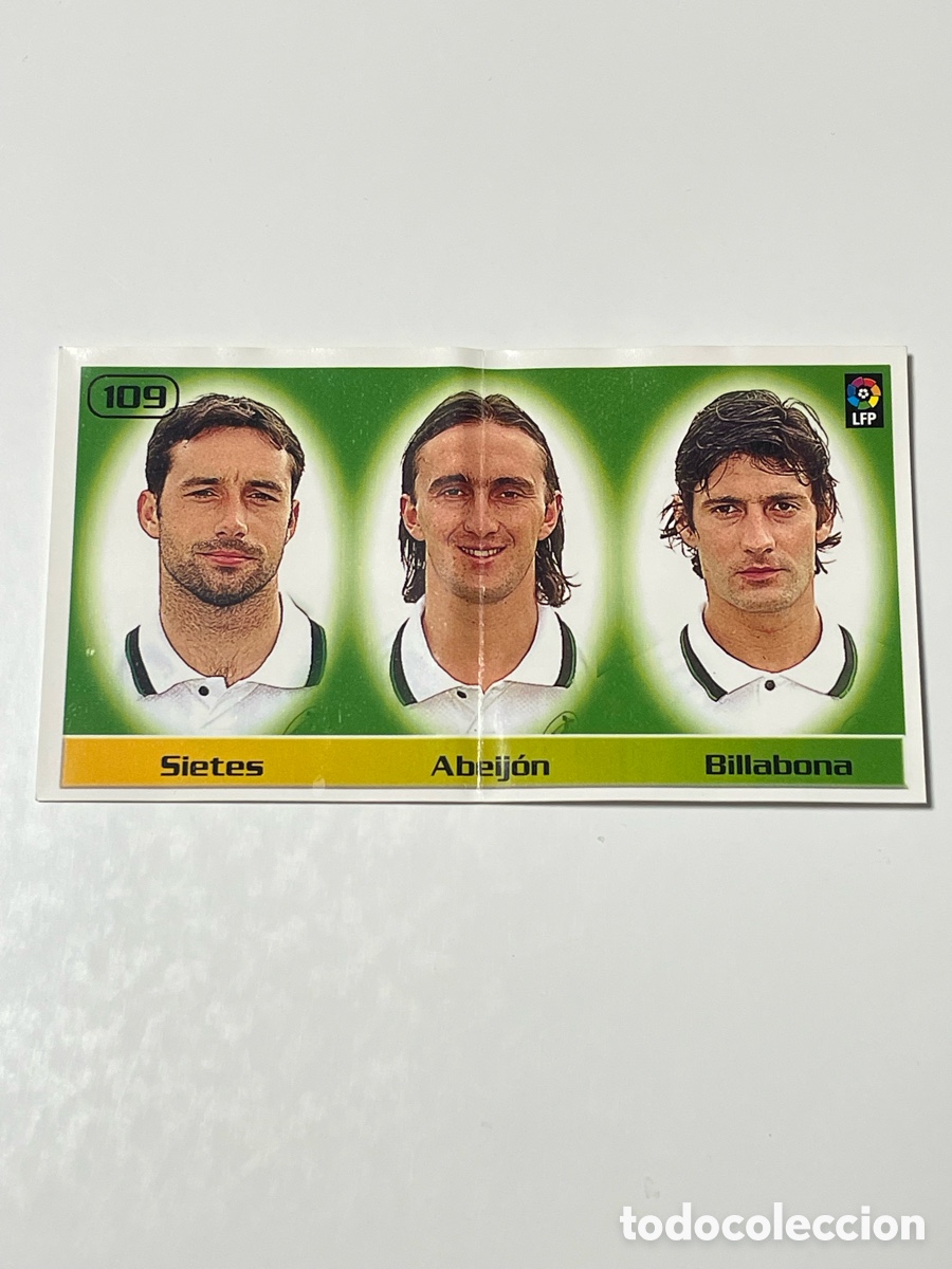 Cromos de f&uacute;tbol: Jos&eacute; Sietes - Nelson Abeij&oacute;n - David Billabona Racing de Santander 98/99 Bollycao #109