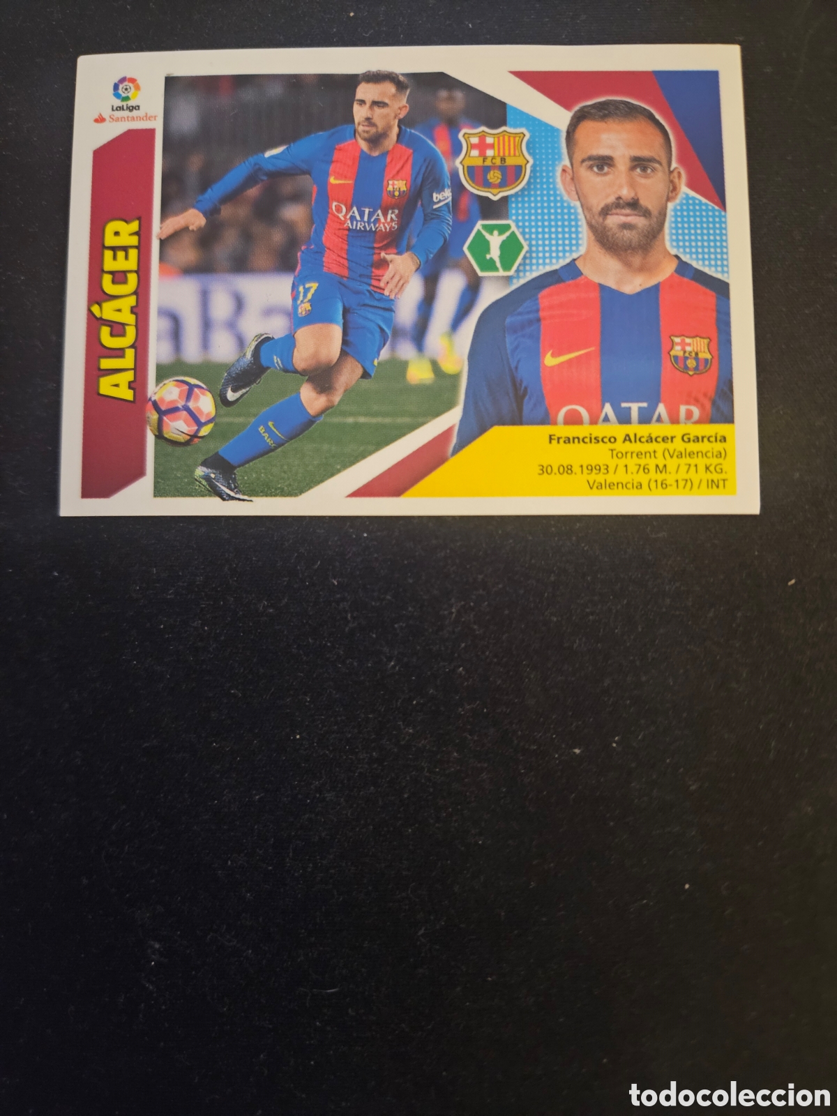 Cromos de f&uacute;tbol: ALC&Aacute;CER N&ordm; 14 F.C. BARCELONA &ndash; LIGA ESTE 2017-18 PANINI