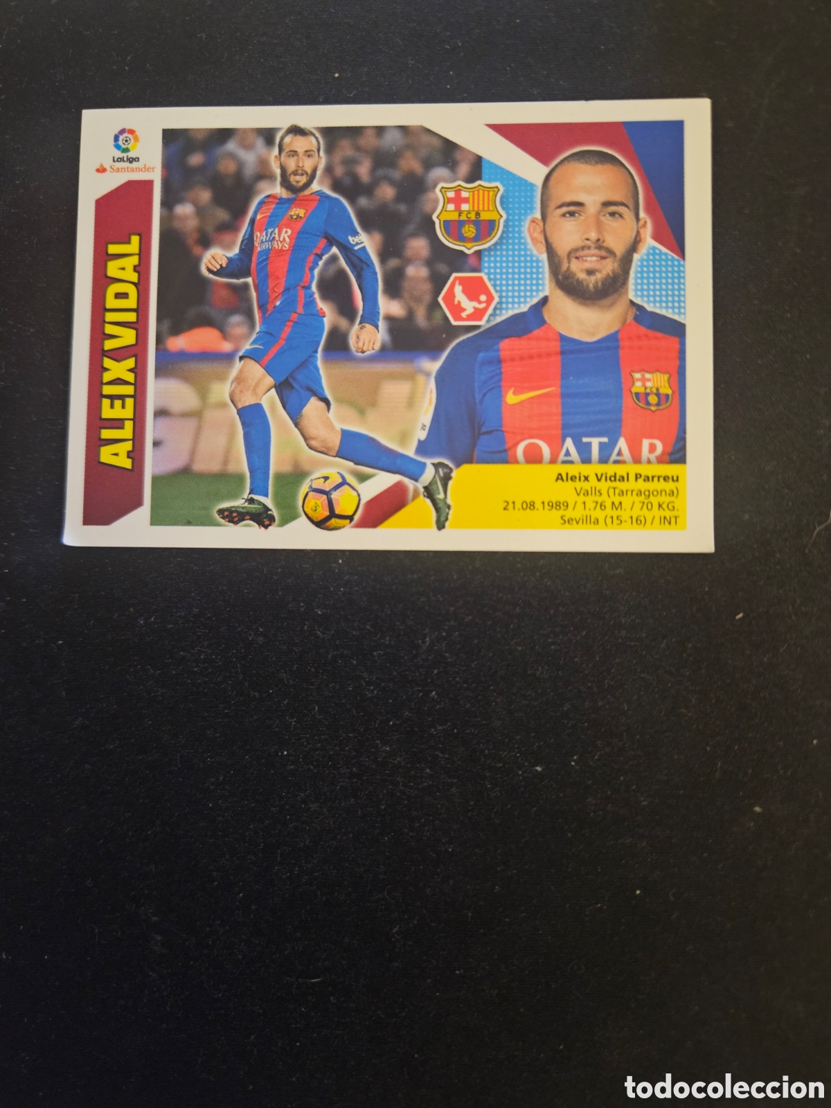 Cromos de f&uacute;tbol: ALEIX VIDAL N&ordm; 3B F.C. BARCELONA &ndash; LIGA ESTE 2017-18 PANINI