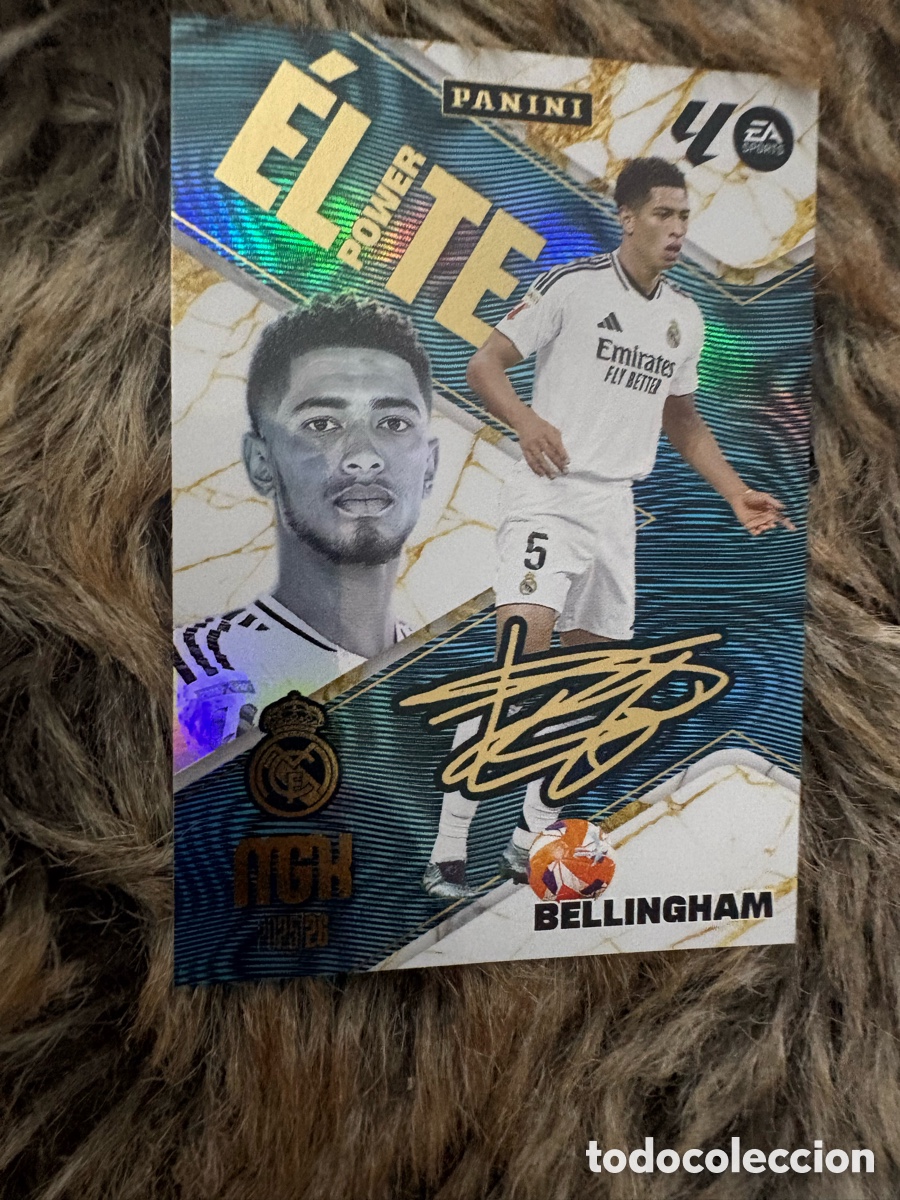 Cromos de f&uacute;tbol: Jude Bellingham, Real Madrid, &Eacute;lite Power, firmado, Panini Megacracks 2025 2026 25 26