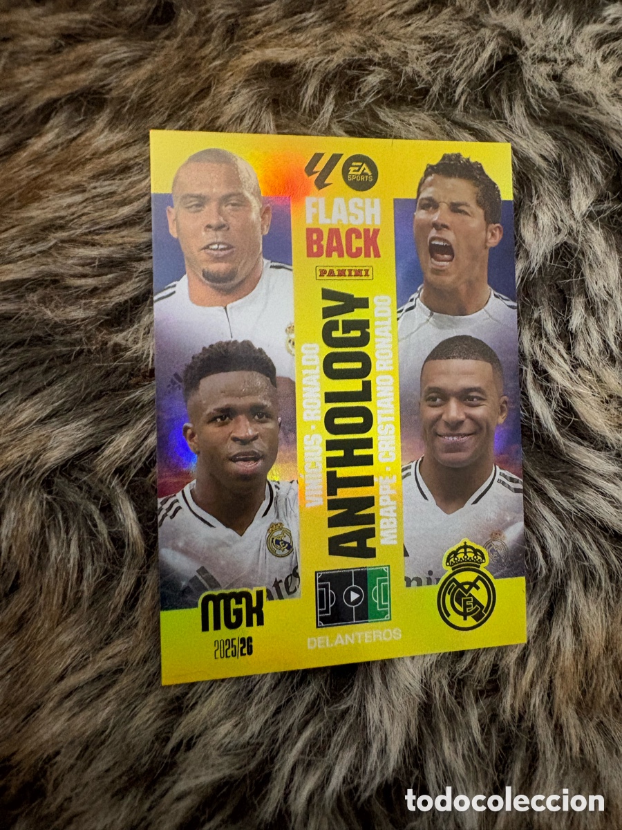 Cromos de f&uacute;tbol: Flashback Anthology Vinicius-Ronaldo-Mbappe-Cristiano Ronaldo Megacracks 25/26