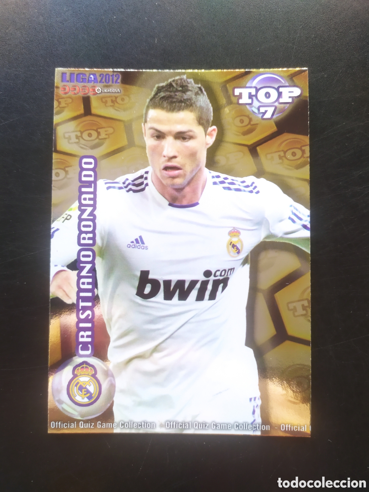Cromos de f&uacute;tbol: Mundicromo fichas Liga 2011 2012 11 12 Cristiano Ronaldo top brillo dorado n&deg; 596 Real Madrid