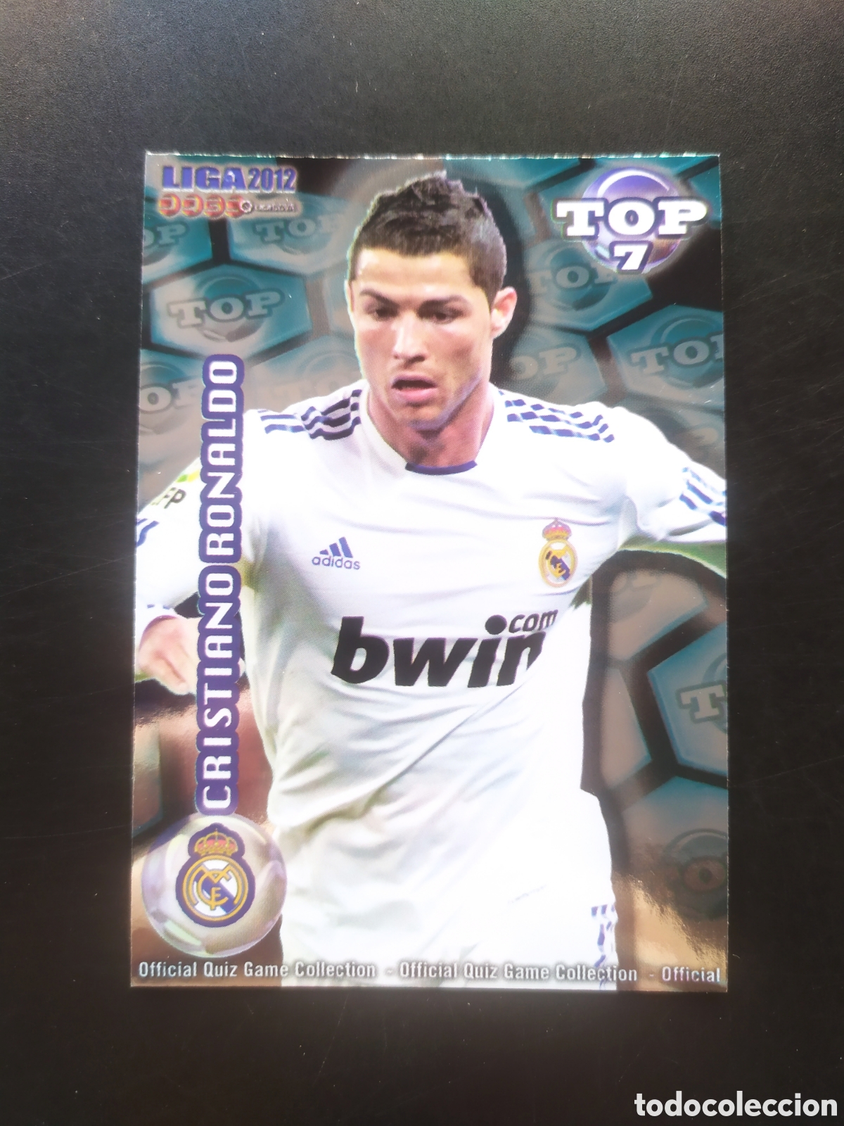 Cromos de f&uacute;tbol: Mundicromo fichas Liga 2011 2012 11 12 Cristiano Ronaldo top brillo azul n&deg; 596 Real Madrid