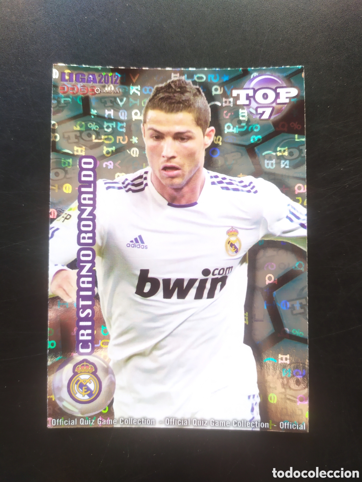 Cromos de f&uacute;tbol: Mundicromo fichas Liga 2011 2012 11 12 Cristiano Ronaldo top brillo letras n&deg; 596 Real Madrid