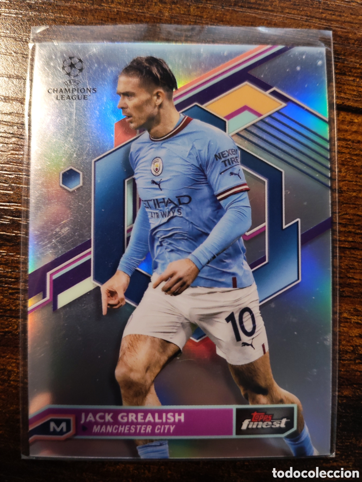 Cromos de f&uacute;tbol: Jack Grealish Manchester City Topps Finest UCL 22-23 #95