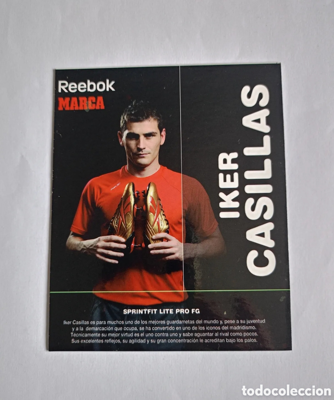 Cartes &agrave; collectionner de Football: Tarjeta ficha marca Casillas
