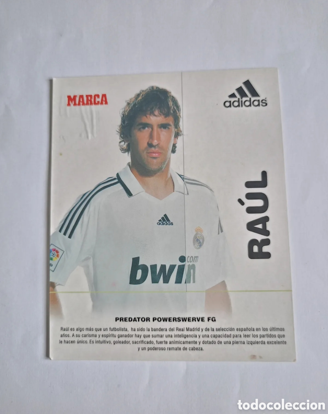 Cartes &agrave; collectionner de Football: Tarjeta ficha marca Ra&uacute;l