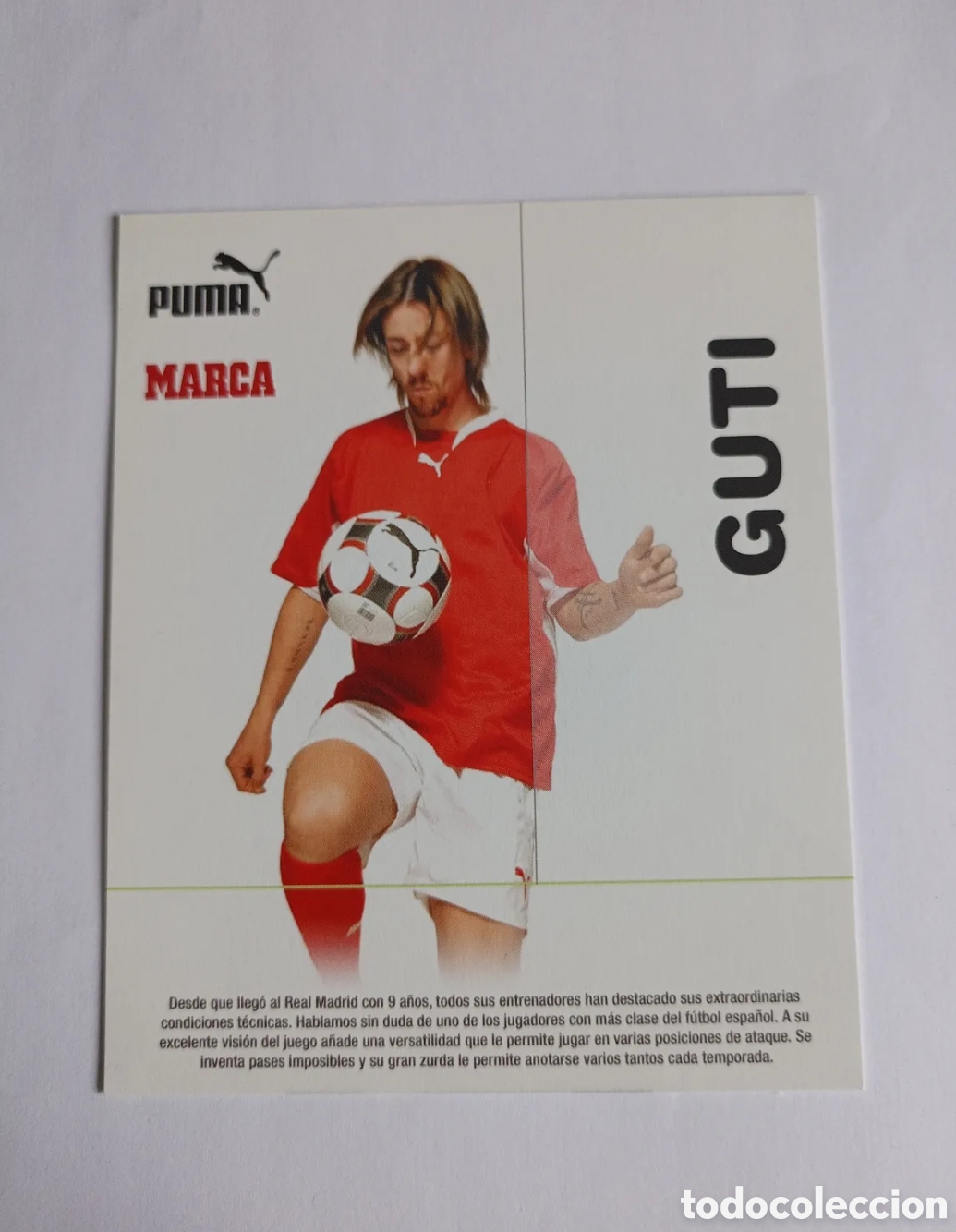 Cartes &agrave; collectionner de Football: Tarjeta ficha marca Guti