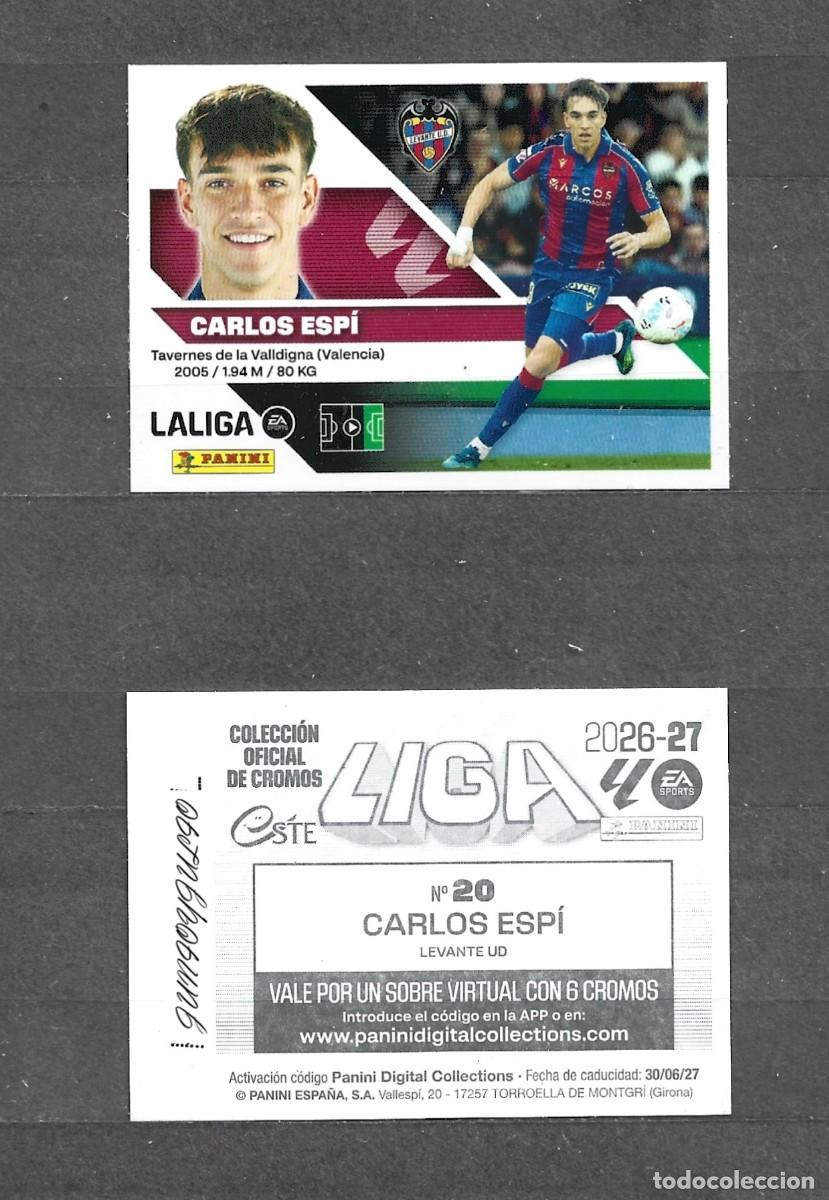 Cromos de f&uacute;tbol: Liga este 26/27 - Carlos Esp&iacute; - N&deg; 20 - Levante UD